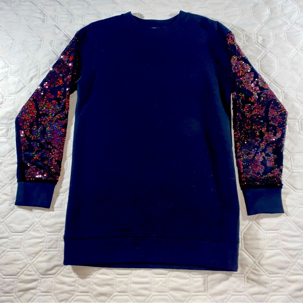 NWT Topshop black size small sweater/sweatshirt sequin sleeves